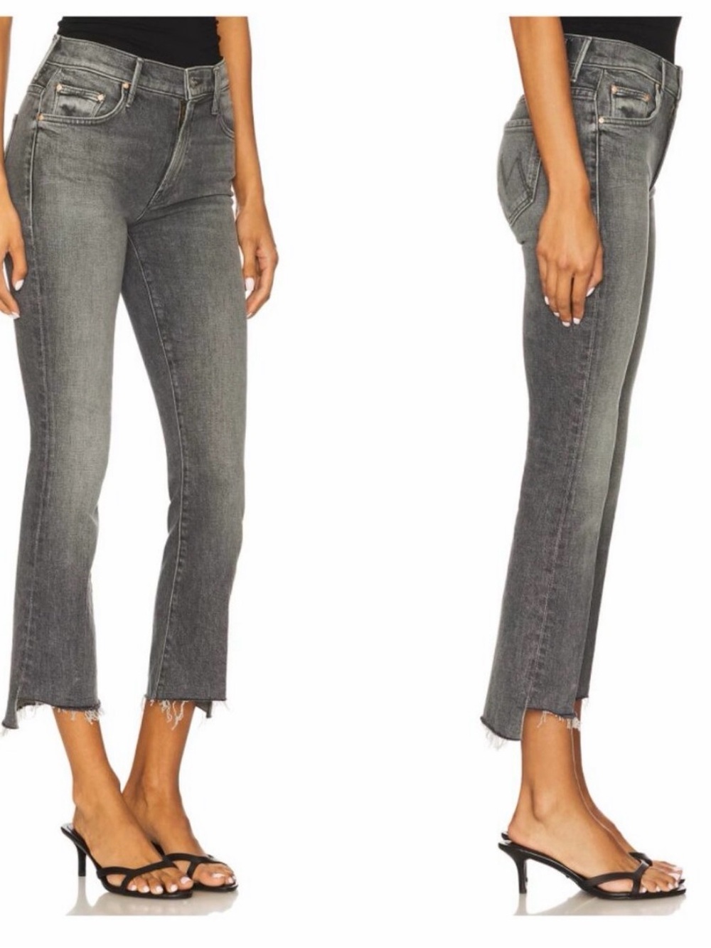 MOTHER INSIDER CROP STEP FRAY DENIM JEANS